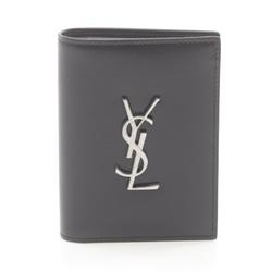 Saint Laurent Cassandra Bi-fold Wallet Leather Men's Black 6687350SX0E1000