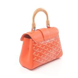 GOYARD Saigon Handbag Bag Leather Coated Canvas Women's Orange