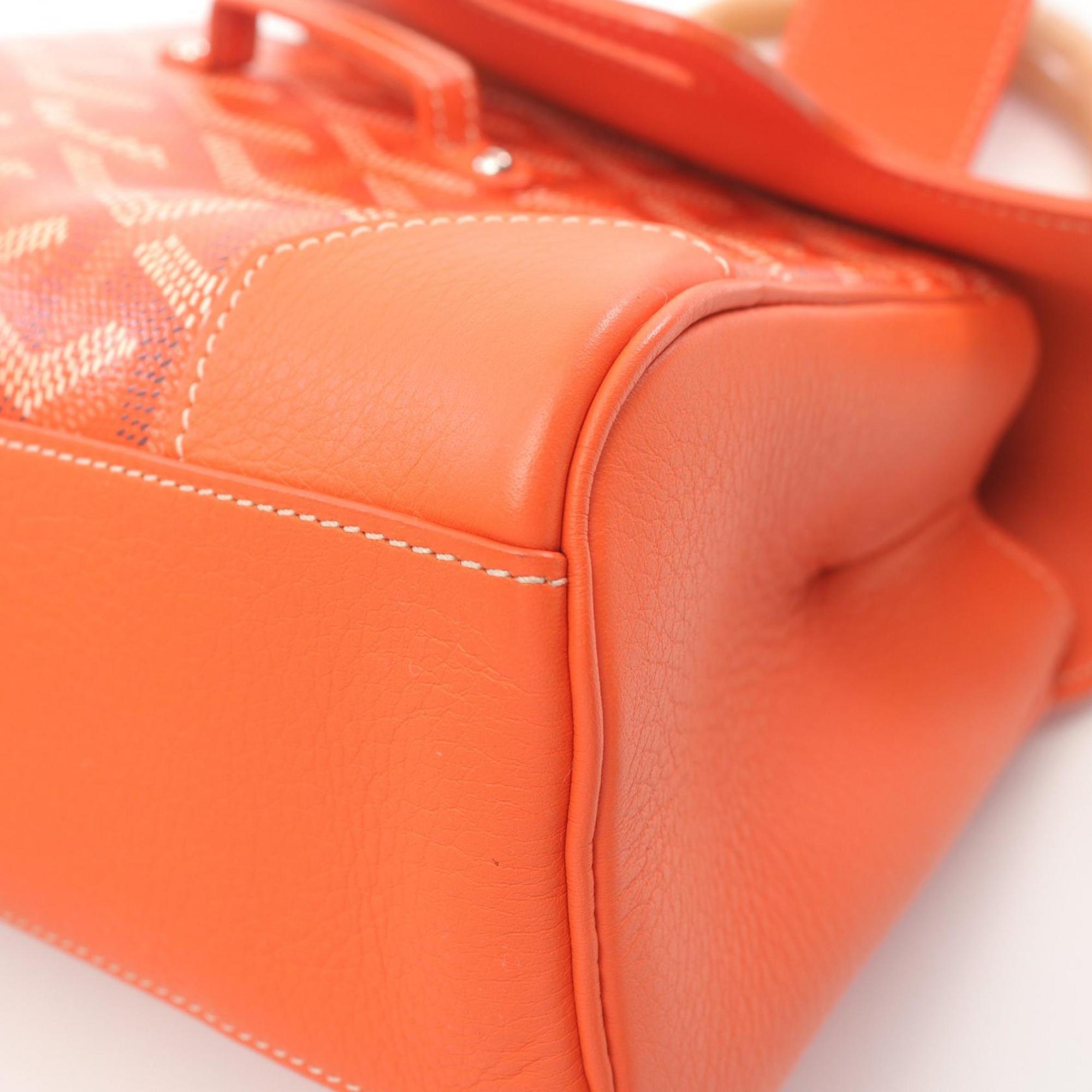 GOYARD Saigon Handbag Bag Leather Coated Canvas Women's Orange