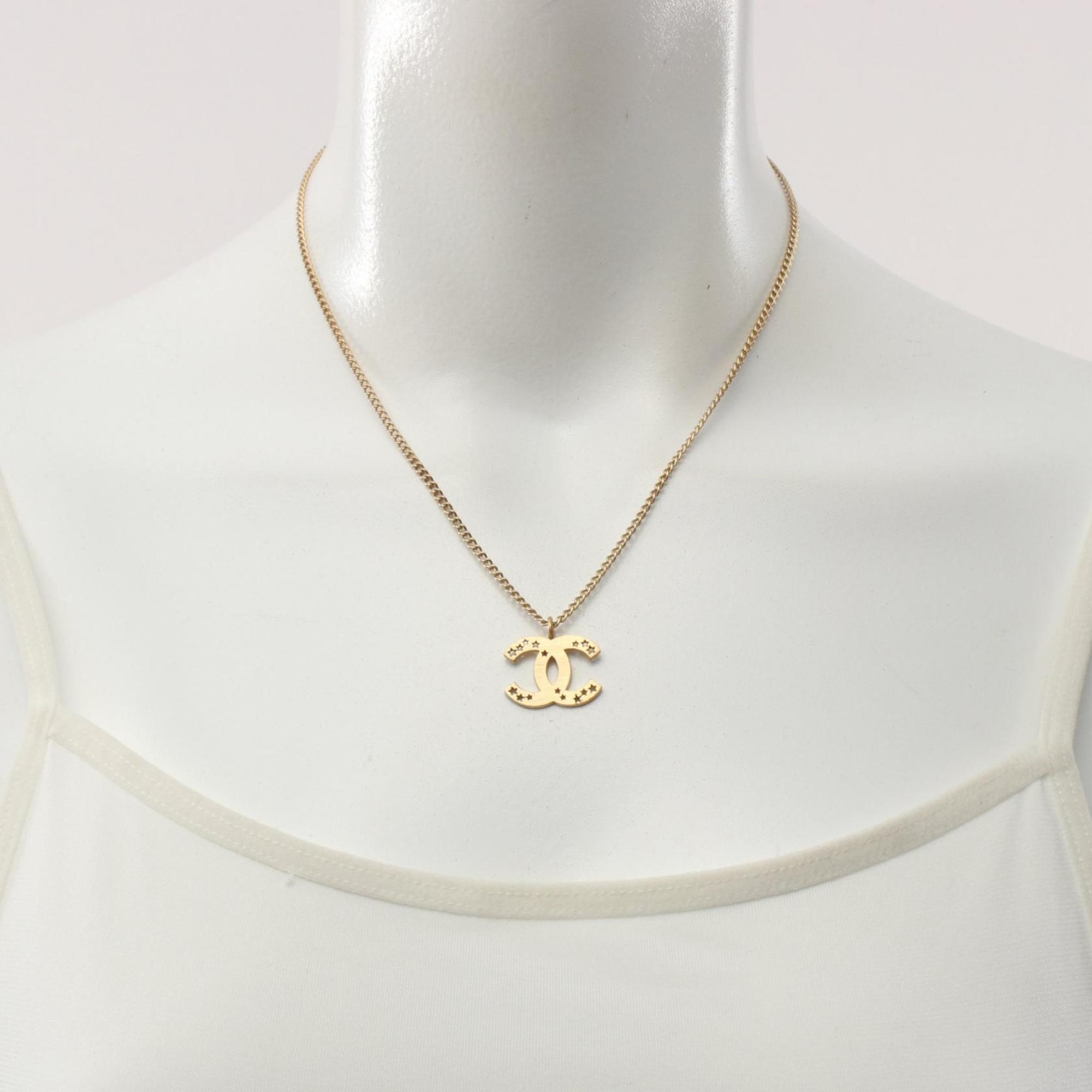 CHANEL Coco Mark Necklace GP (Gold Plated) Women's Gold 03A