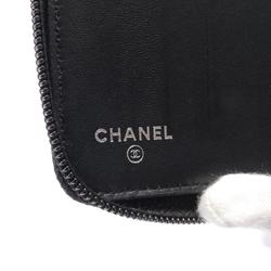 CHANEL Coco Mark Camellia Round Long Wallet Patent Leather Women's Brown