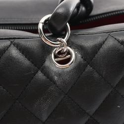 CHANEL Cambon Line Bowling Bag Shoulder Leather Women's Black A25171