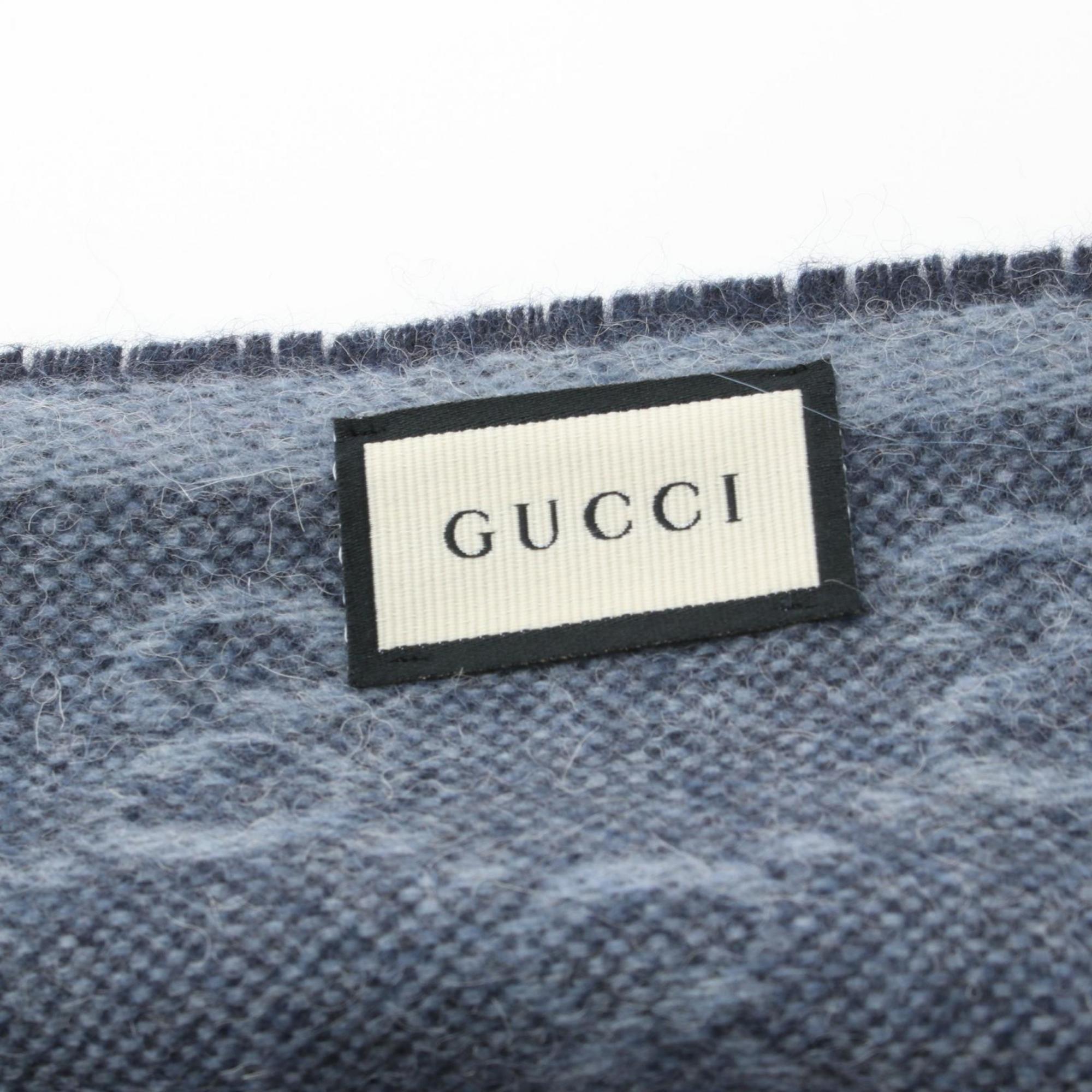 GUCCI Scarf Clothing Wool Men's Blue Navy Red 5706033GB184068