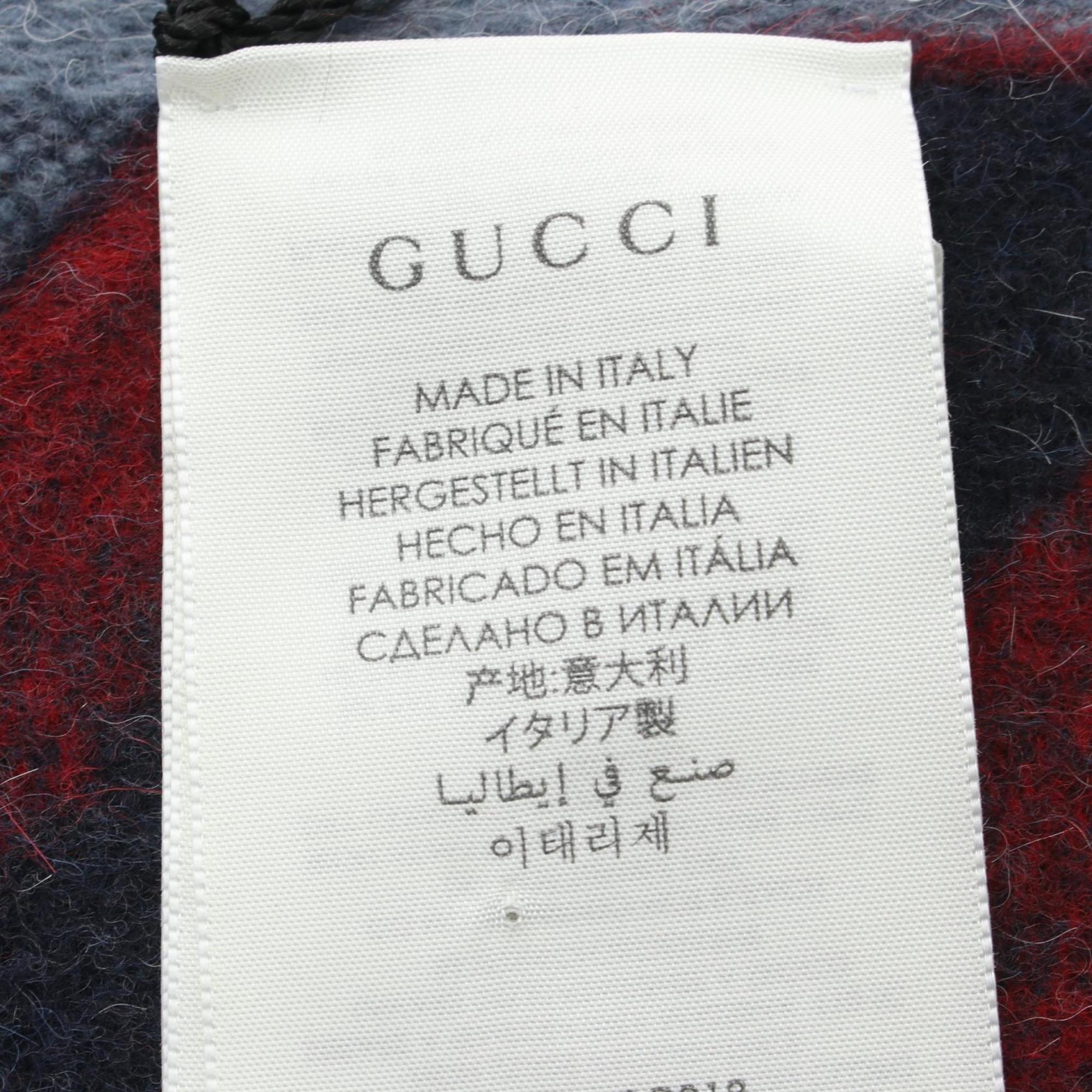 GUCCI Scarf Clothing Wool Men's Blue Navy Red 5706033GB184068