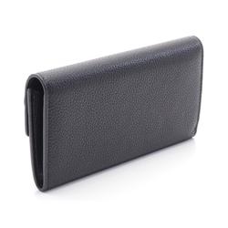 Salvatore Ferragamo Gancini Bi-fold Long Wallet Leather Women's Black JL-220023