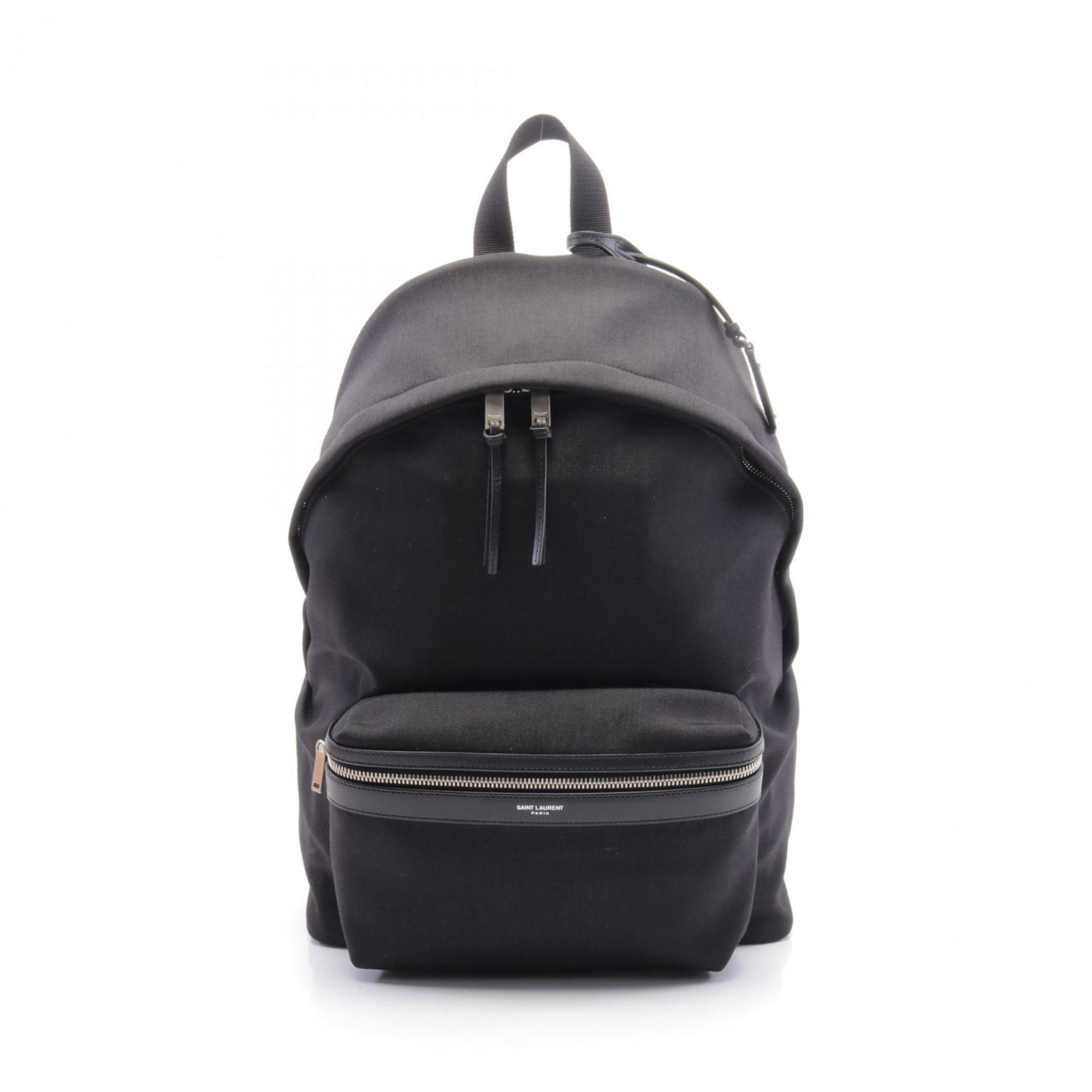 Saint Laurent SAINT LAURENT City Rucksack Backpack Bag Canvas Leather Men's Women's Black 534967GIV3F1000