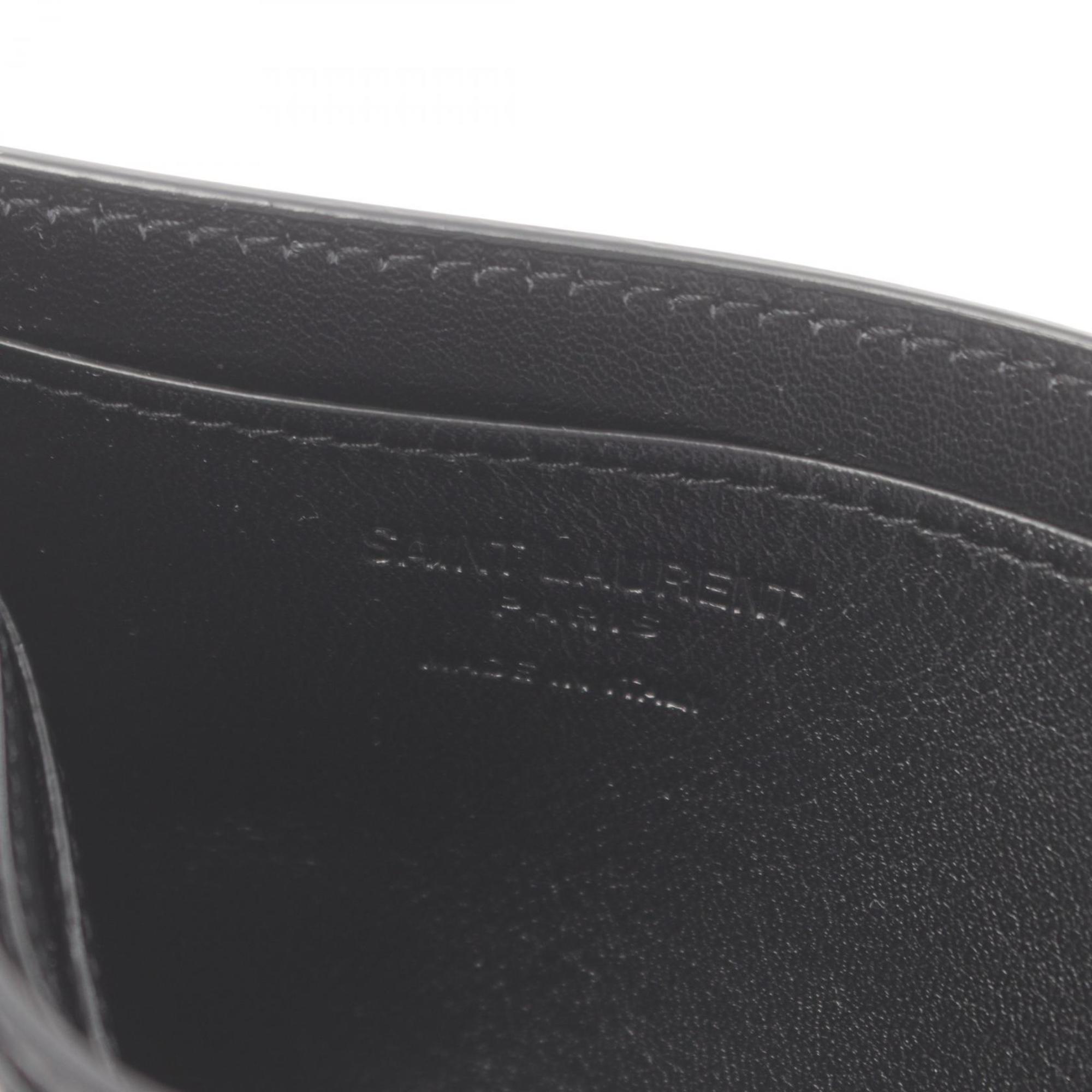 Saint Laurent SAINT LAURENT Business Card Holder/Card Case Leather Men's Black 752898H3Z2W1000