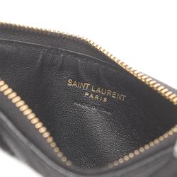 Saint Laurent SAINT LAURENT Monogram Fragment Zip Business Card Holder/Card Case Wallet/Coin Wallet Leather Women's Black 607915BOW011000