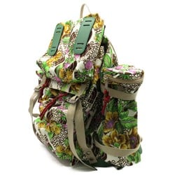 GUCCI Backpack Rucksack Bag Nylon Leather Women's Green Multicolor 650294