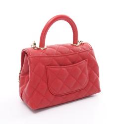 CHANEL Coco Handle XXS Handbag Bag Caviar Skin (Grained Calf) Women's Red AS2215