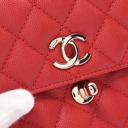 CHANEL Coco Handle XXS Handbag Bag Caviar Skin (Grained Calf) Women's Red AS2215