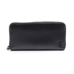 Saint Laurent SAINT LAURENT Round Long Wallet Leather Women's Black 630201