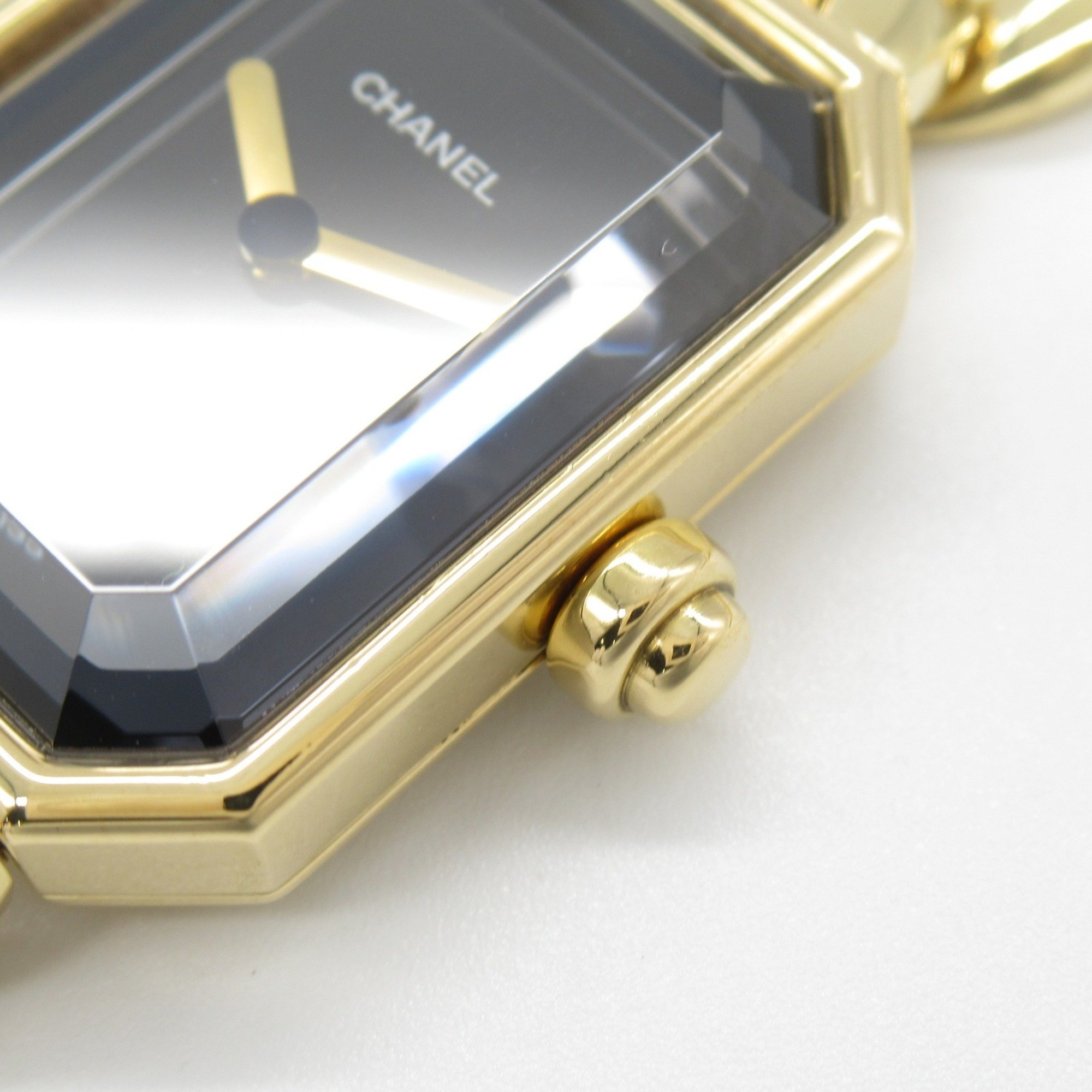 CHANEL Premiere M Watch, K18 (yellow gold), ladies', black, H0003