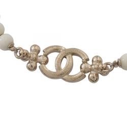 CHANEL Coco Mark Choker GP (Gold Plated) Rhinestone Fake Pearl Women's Gold Clear White C23 A