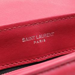 Saint Laurent Lulu Toy Bag Shoulder Leather Women's Red 467072