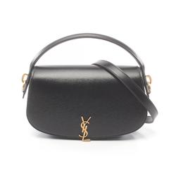 Saint Laurent Voltaire handbag, leather bag, women's, black, 7876710SX0W1000