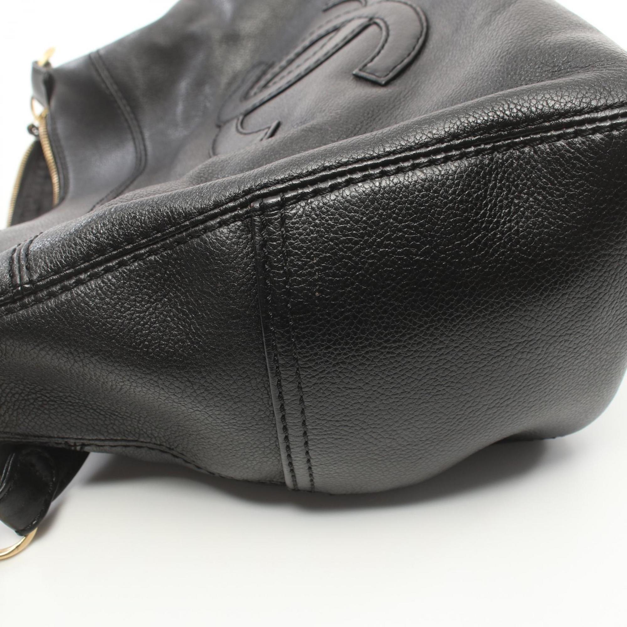 CHANEL Coco Mark Shoulder Bag Leather Women's Black