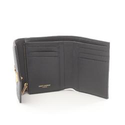 Saint Laurent SAINT LAURENT Monogram Tri-fold Wallet Leather Women's Black 403943BOW011000