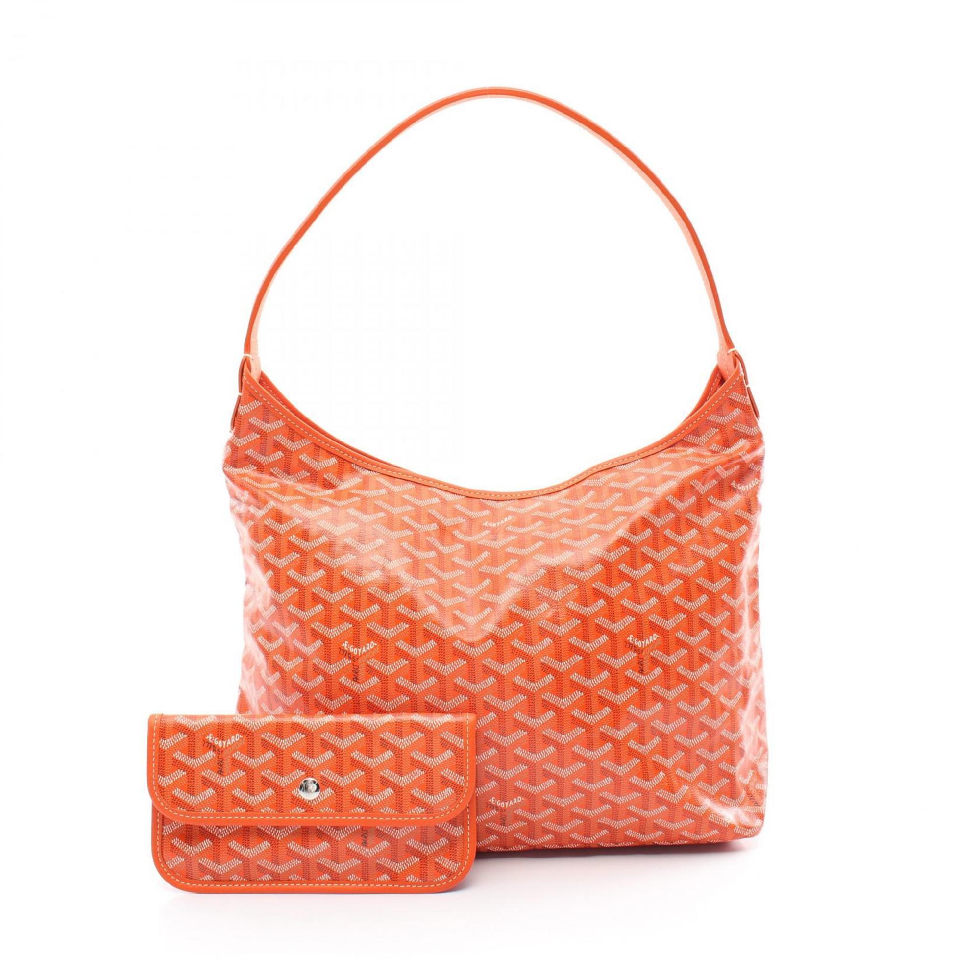 GOYARD Boheme Hobo Shoulder Bag, Coated Canvas, Leather, Women's, Orange