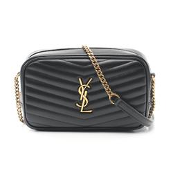 Saint Laurent LOU Shoulder Bag Leather Women's Black 748849DV7071000