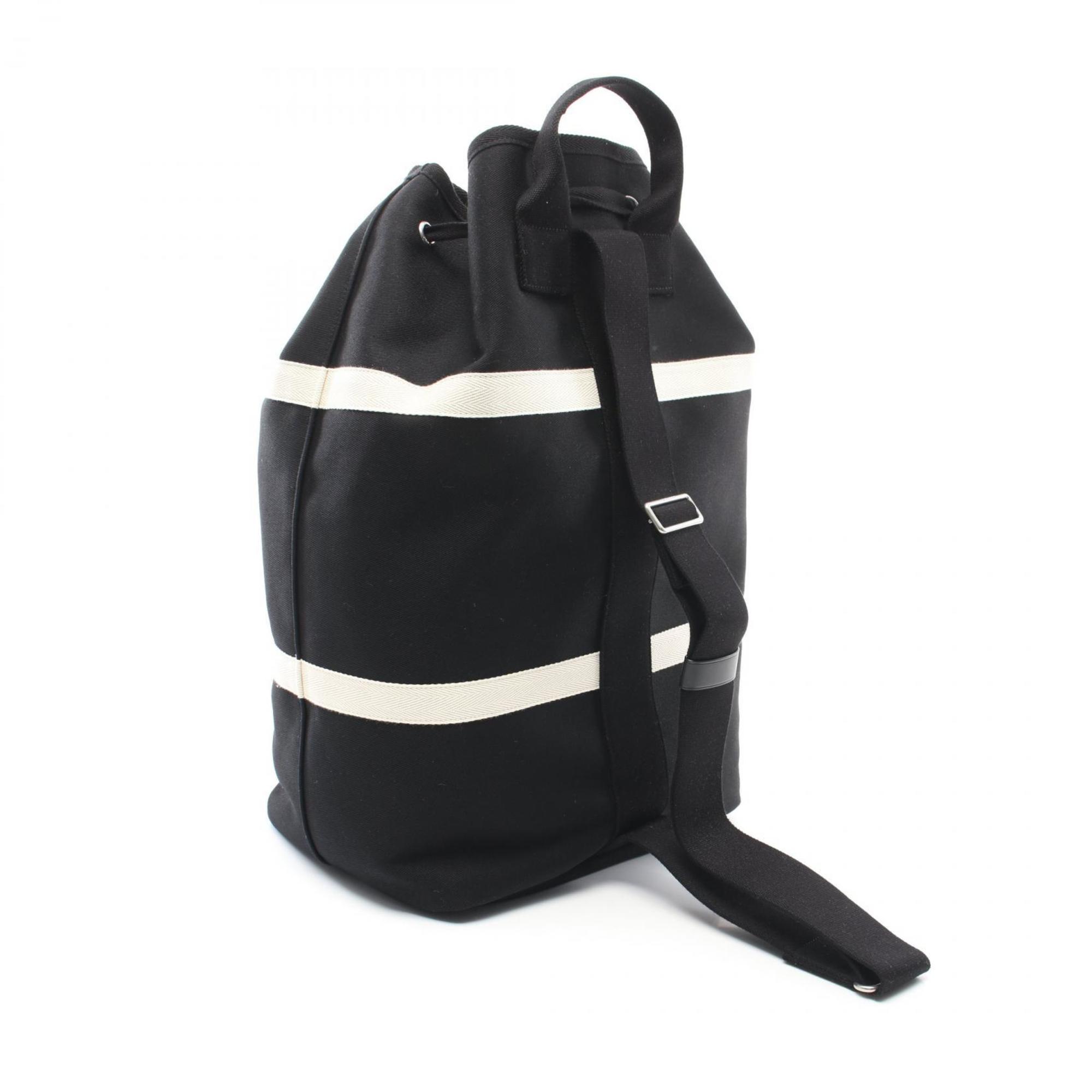 Saint Laurent SAINT LAURENT Rive Gauche Sling Bag Rucksack Backpack Canvas Men's Black White 734682FABKL1094