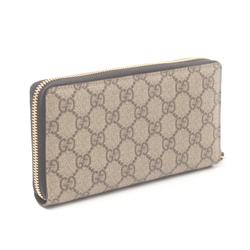 GUCCI Petit Marmont GG Round Long Wallet Coated Canvas Leather Women's Beige Black 456117