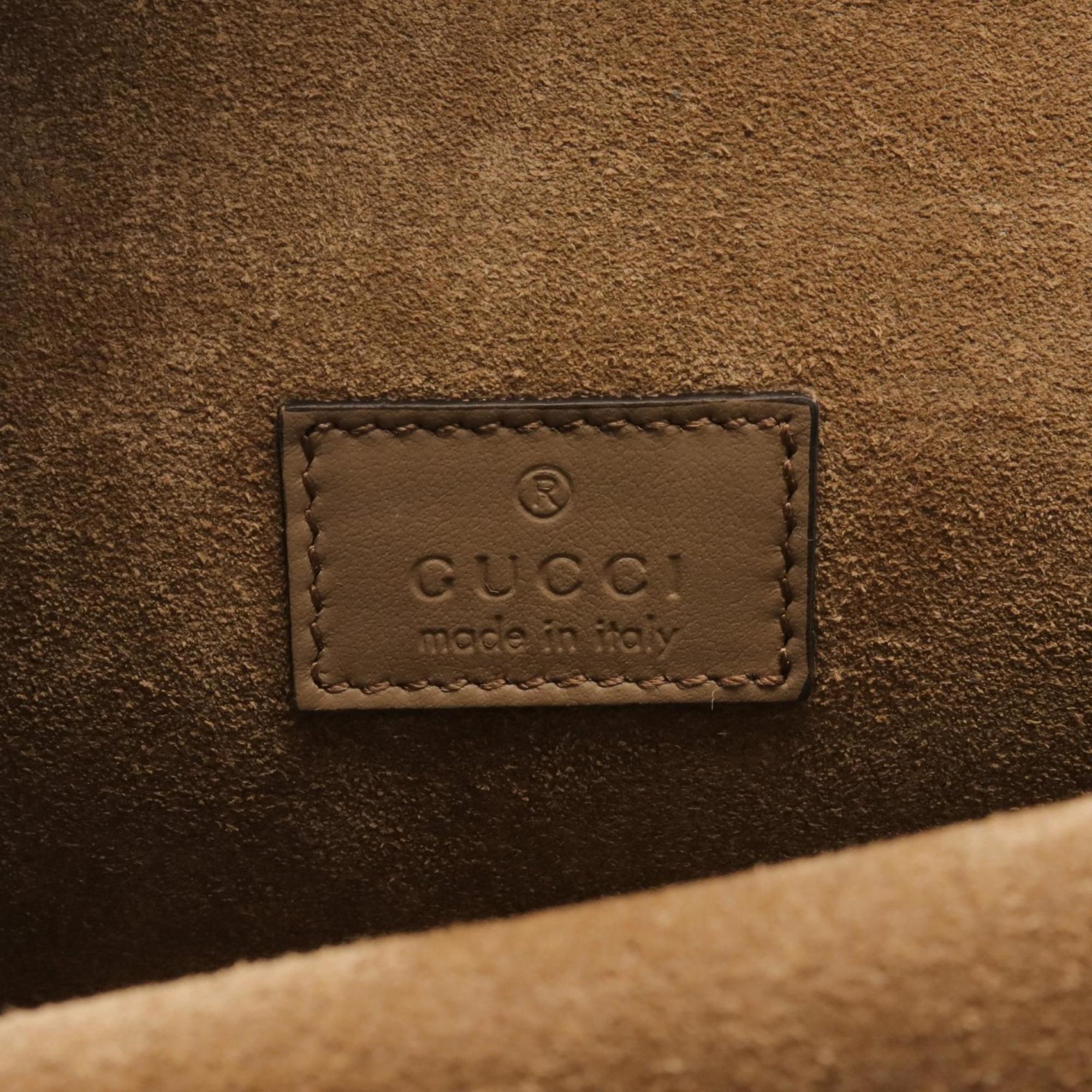 GUCCI Dionysus Small GG Supreme Shoulder Bag Coated Canvas Suede Women's Beige Brown 49962392TJN8660