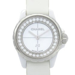 CHANEL J12 XS Diamond Bezel Watch, Ceramic, Enamel, Women's, White, H4664