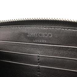 JIMMY CHOO Round Long Wallet Leather Women's Silver