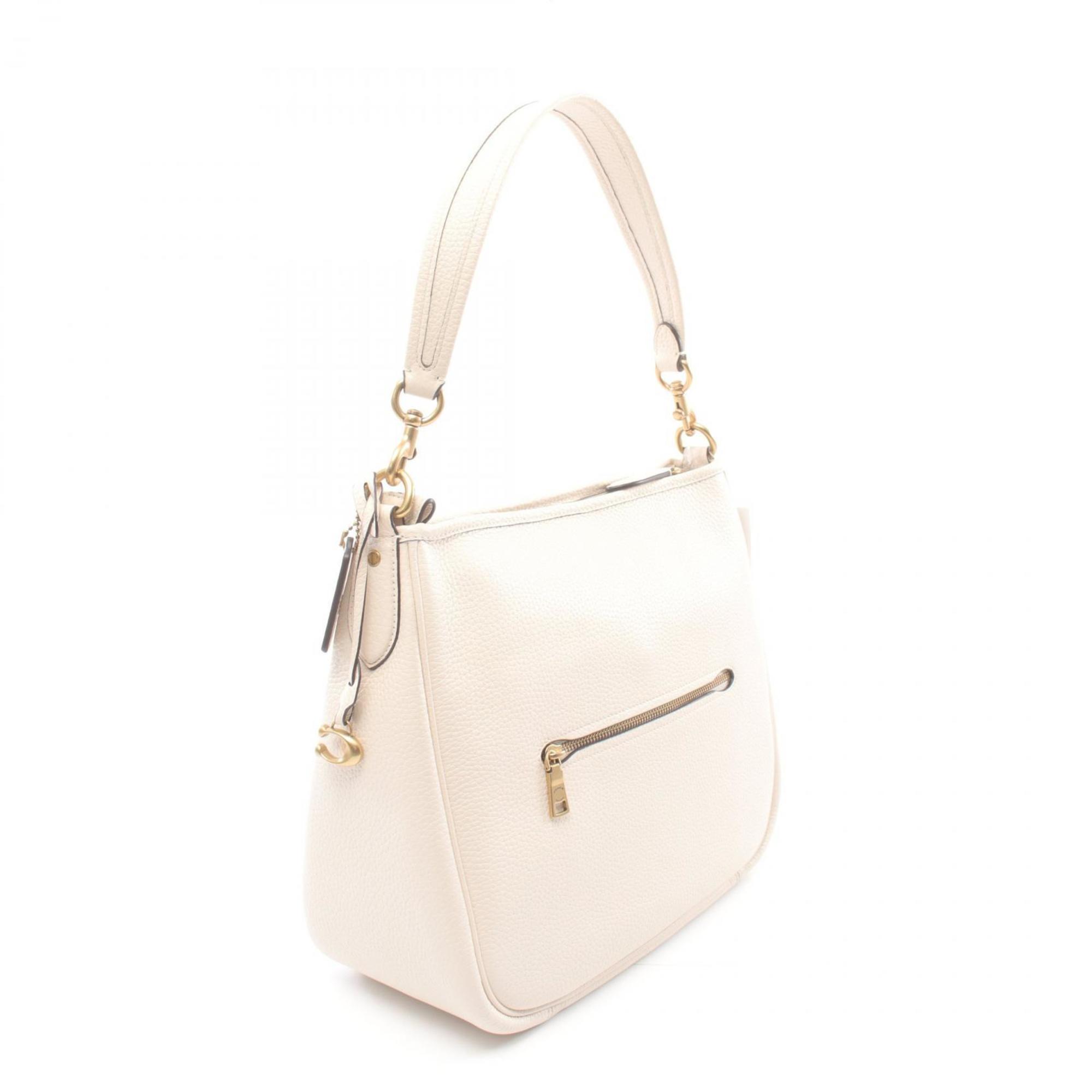 Coach CARY Kelly Shoulder Bag Leather Women's White CC435B4