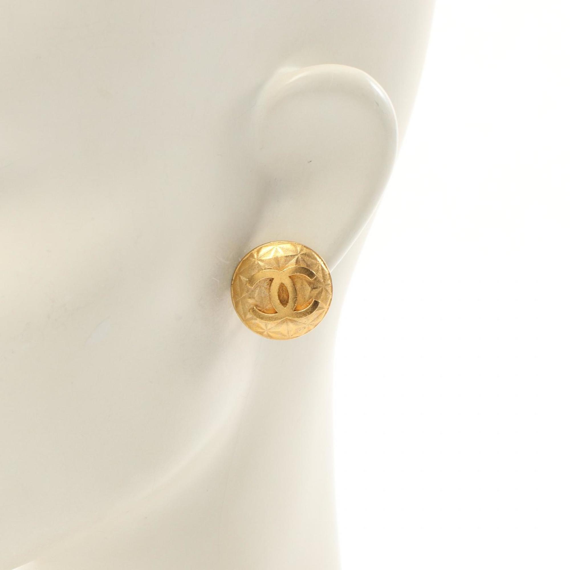 CHANEL Coco Mark Earrings GP (Gold Plated) Women's Gold