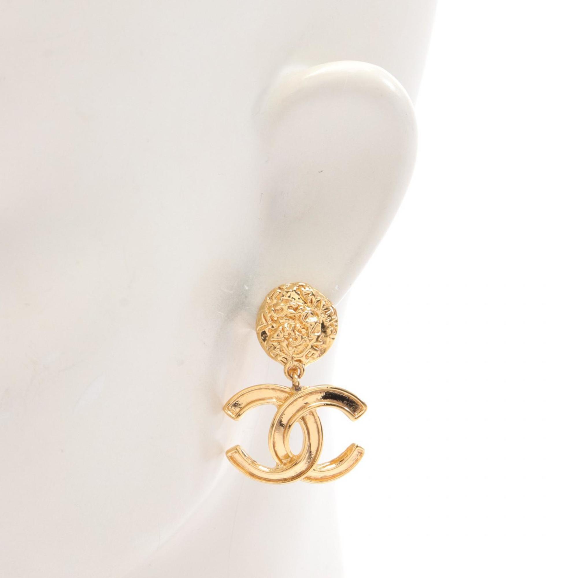 CHANEL Coco Mark Earrings GP (Gold Plated) Women's Gold 95A