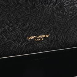 Saint Laurent Uptown Shoulder Bag Leather Women's Black 6077881GF0J1000