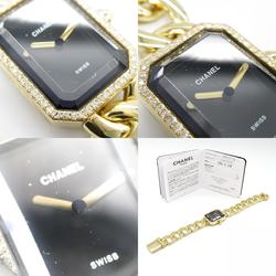 CHANEL Premiere XL Diamond Bezel Watch, K18 (Yellow Gold), Diamond, Women's, Black, H0113