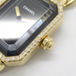 CHANEL Premiere XL Diamond Bezel Watch, K18 (Yellow Gold), Diamond, Women's, Black, H0113