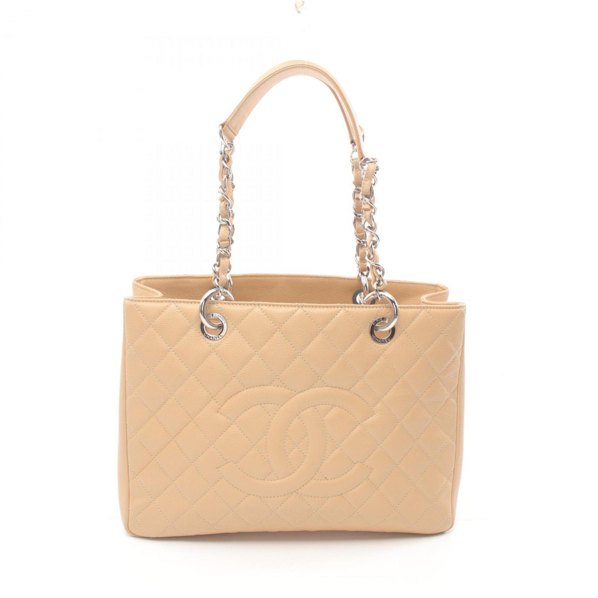 CHANEL Matelasse Grand GST Tote Bag, Caviar Skin (Grained Calf), Women's, Beige, A50995