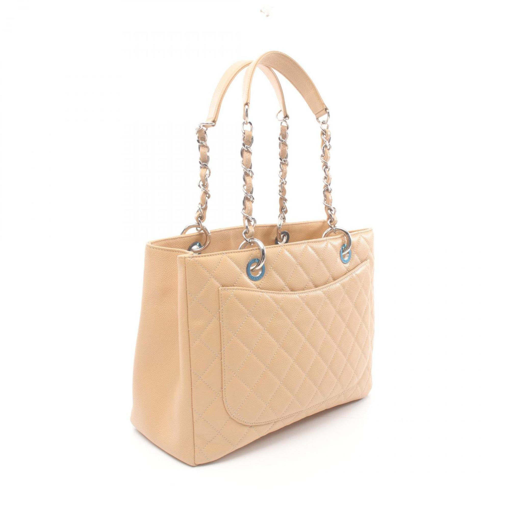 CHANEL Matelasse Grand GST Tote Bag, Caviar Skin (Grained Calf), Women's, Beige, A50995