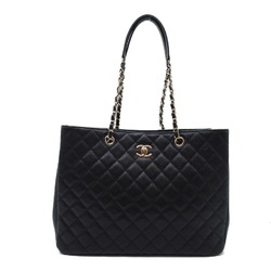 CHANEL Chain Tote Bag Caviar Skin (Grained Calf) Women's Black A91046