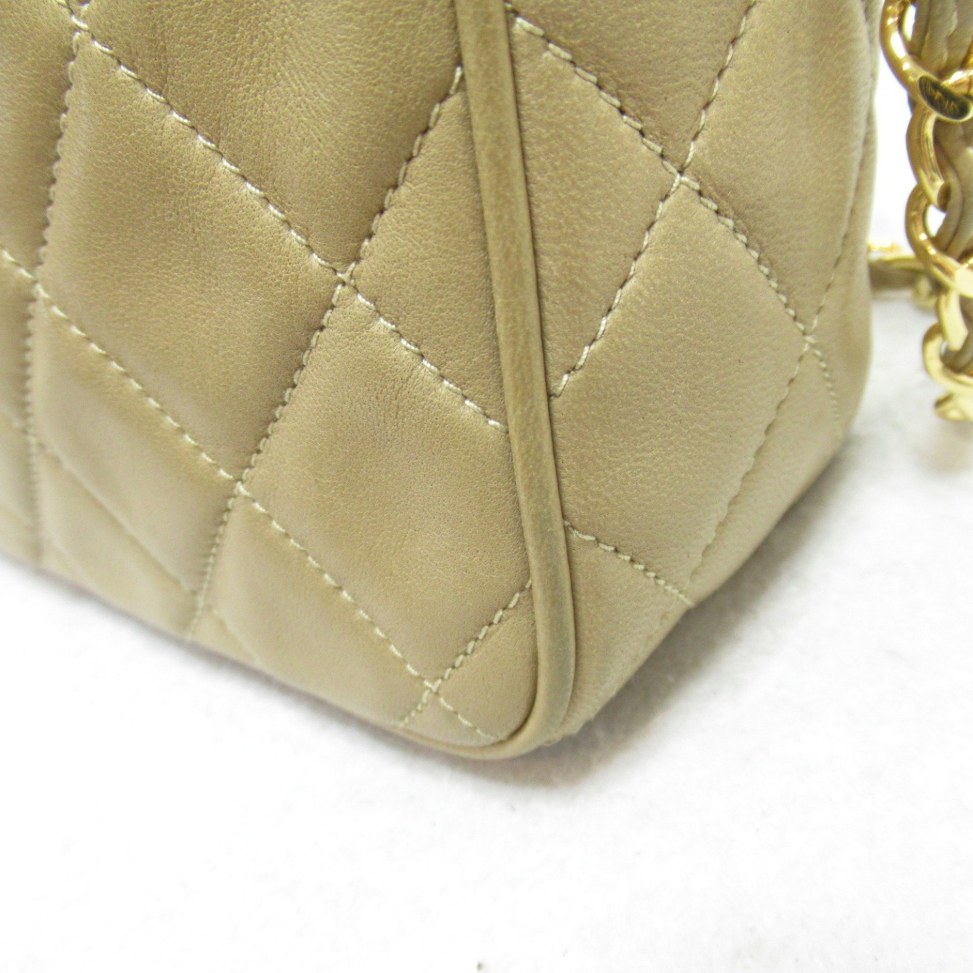 CHANEL Chain shoulder bag with tassel, bag, lambskin (sheepskin), women's, beige