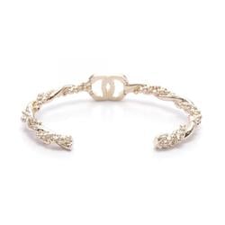 CHANEL Coco Mark Bangle GP (Gold Plated) Rhinestone Women's Gold Clear B23B