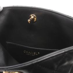 CHANEL Matelasse Shoulder Bag, Lambskin, Women's, Black, AS3762