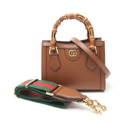 GUCCI Diana Bamboo Tote Bag Leather Women's Brown 702732U3ZDT2549