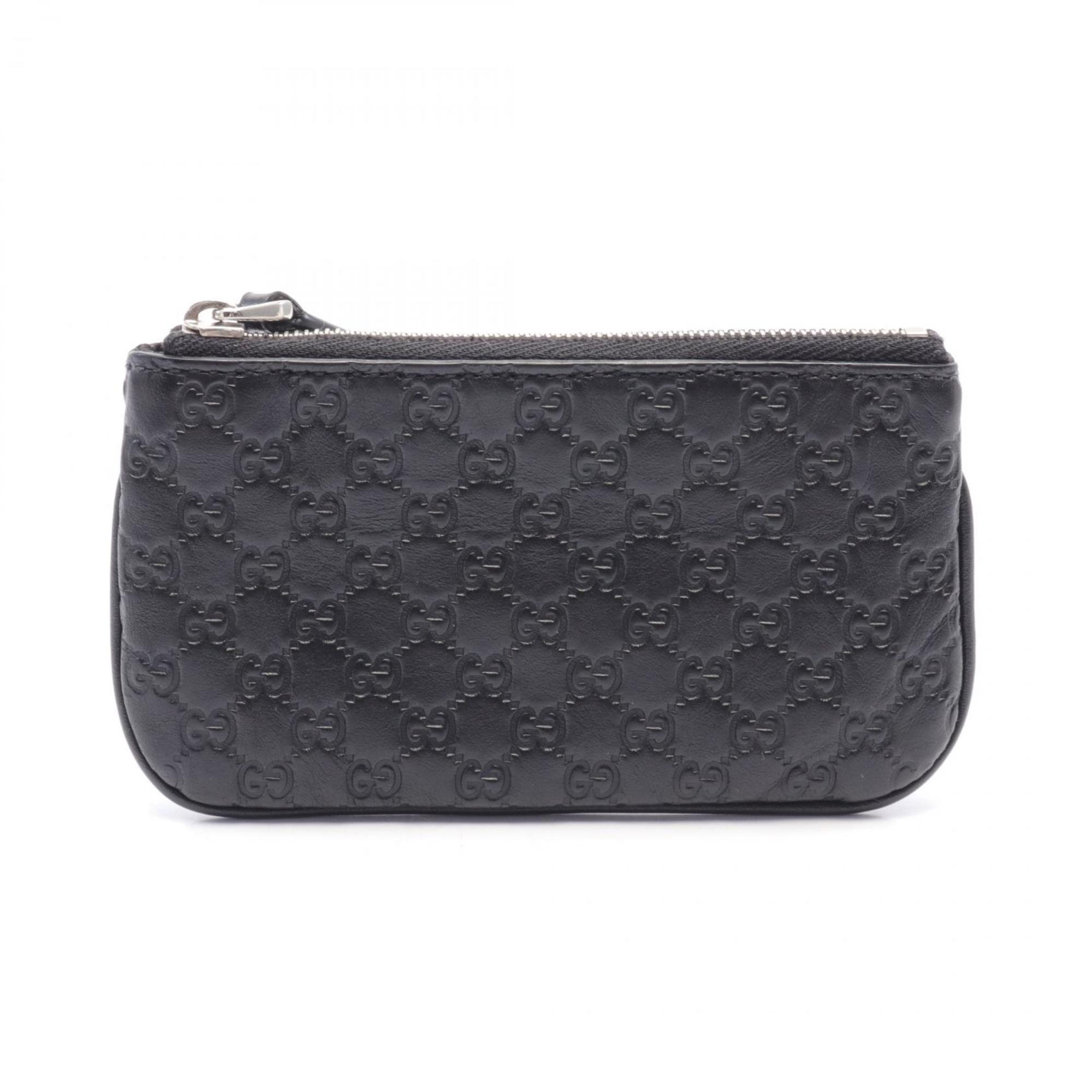 GUCCI Guccissima Wallet/Coin Case Wallet Leather Men's Women's Black 544476