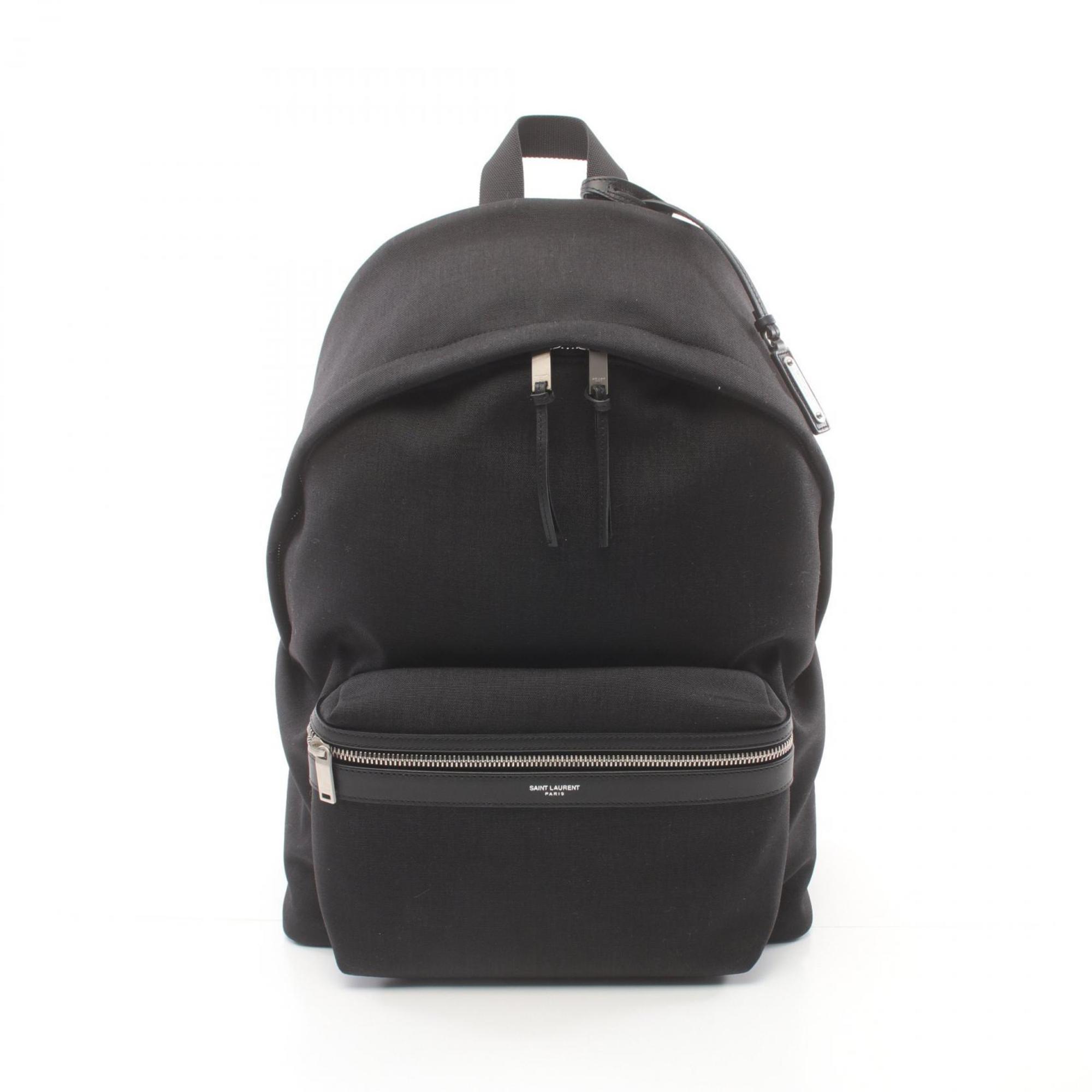 Saint Laurent SAINT LAURENT City Rucksack Backpack Bag Leather Nylon Canvas Men Women Black 534967GIV3F1000