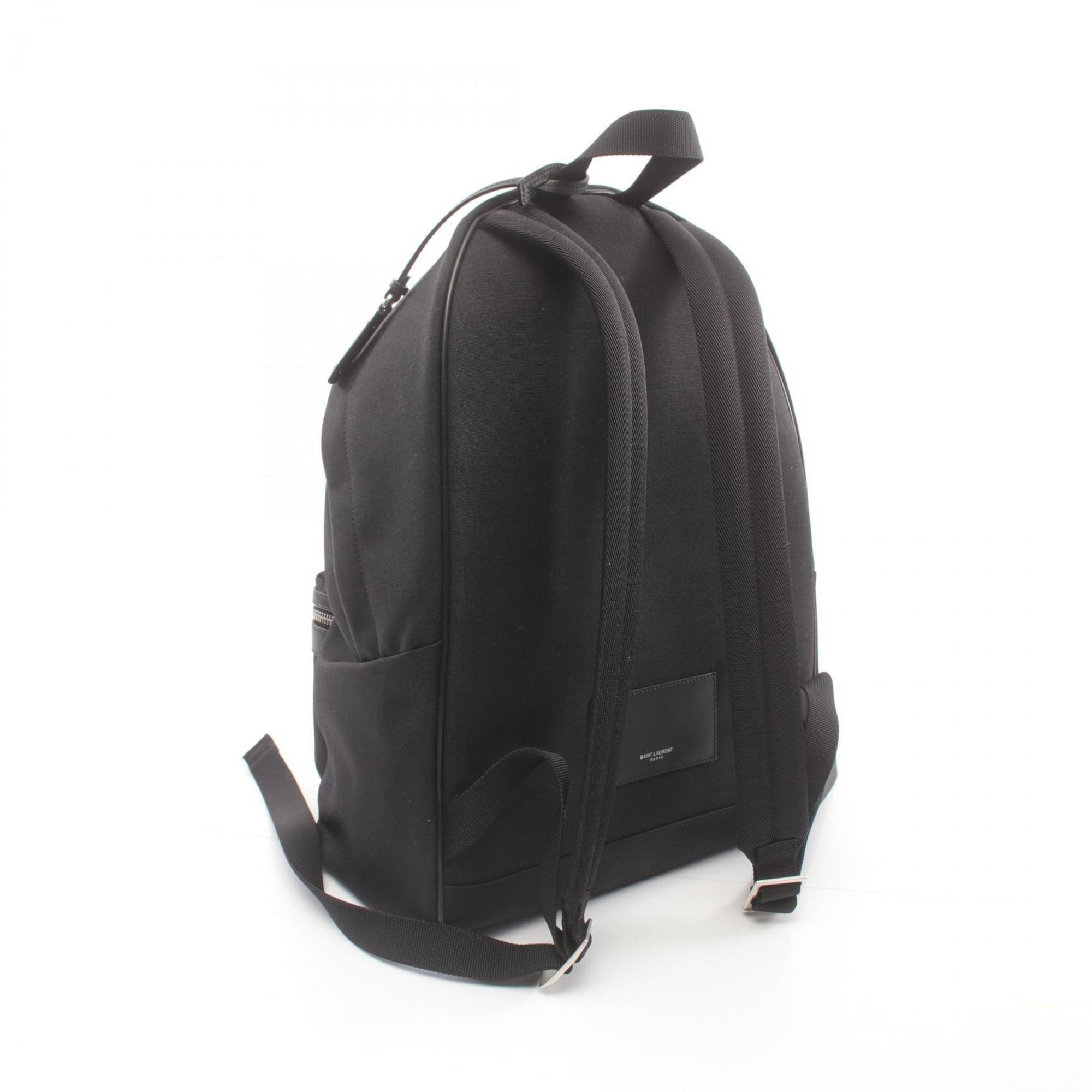 Saint Laurent SAINT LAURENT City Rucksack Backpack Bag Leather Nylon Canvas Men Women Black 534967GIV3F1000