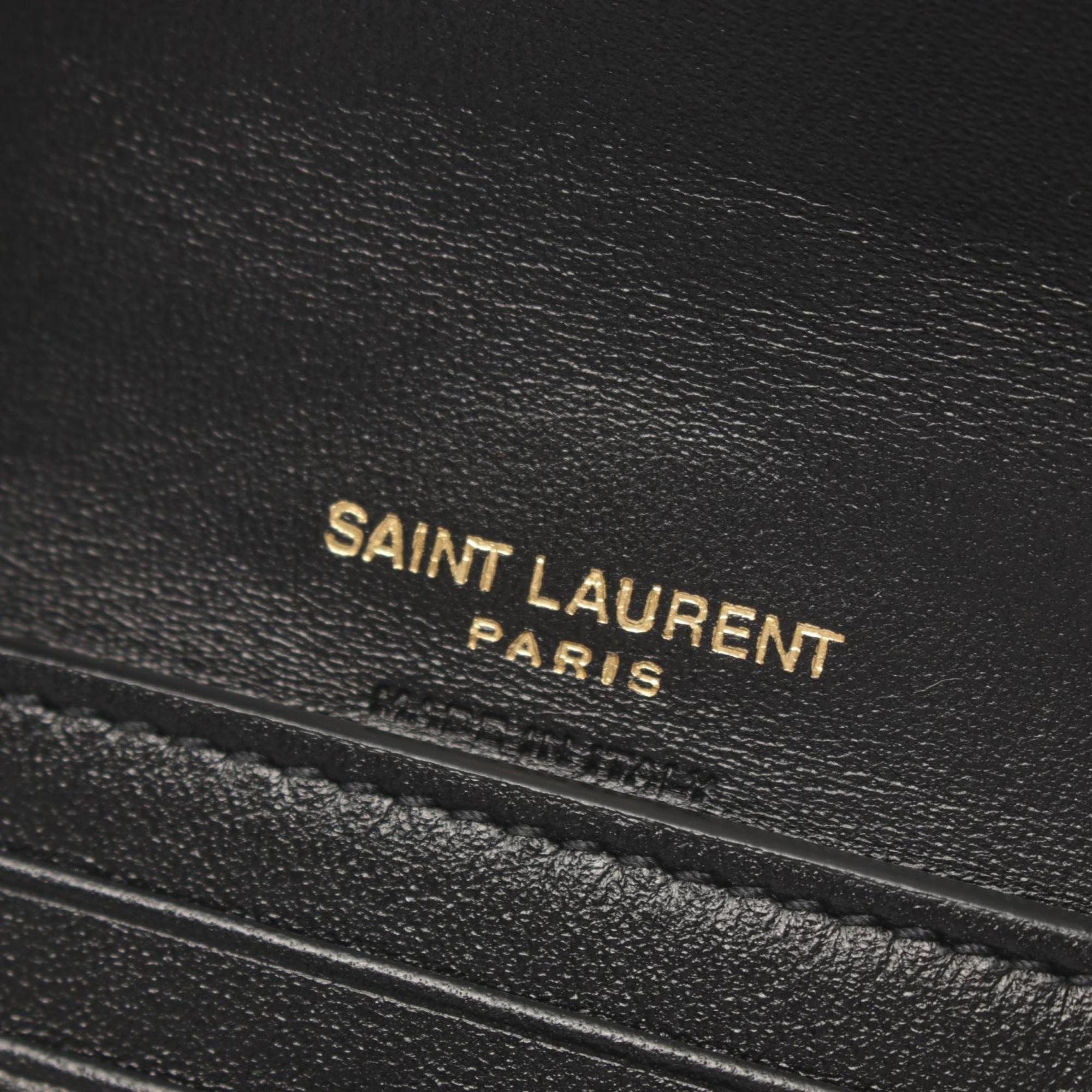 Saint Laurent Cassandra Multi-Fold Tri-Fold Long Wallet Leather Women's Black 692061BOW011000