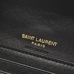 Saint Laurent Cassandra Multi-Fold Tri-Fold Long Wallet Leather Women's Black 692061BOW011000