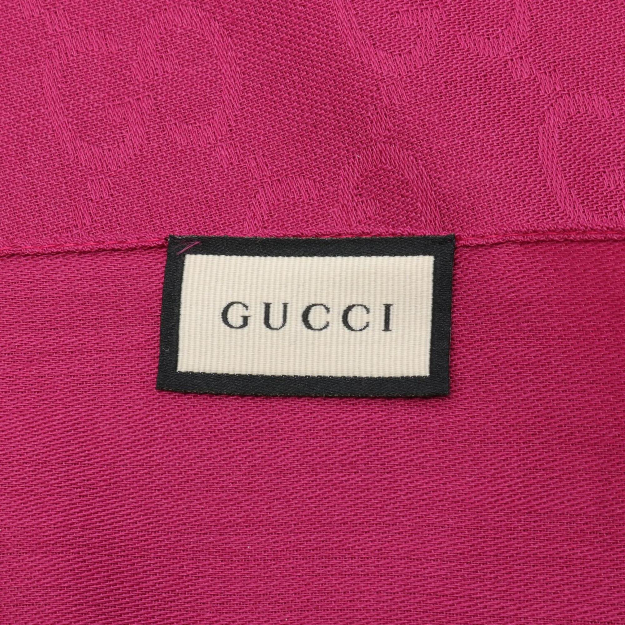 GUCCI GG Pattern Stole Clothing Wool Silk Women's Pink 1659043G6465501