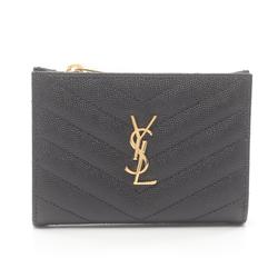 Saint Laurent 2-part zip wallet, Monogram, bi-fold long leather, women's, black, 668287BOW011000