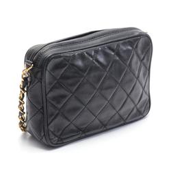 CHANEL Matelasse Shoulder Bag, Lambskin, Women's, Black